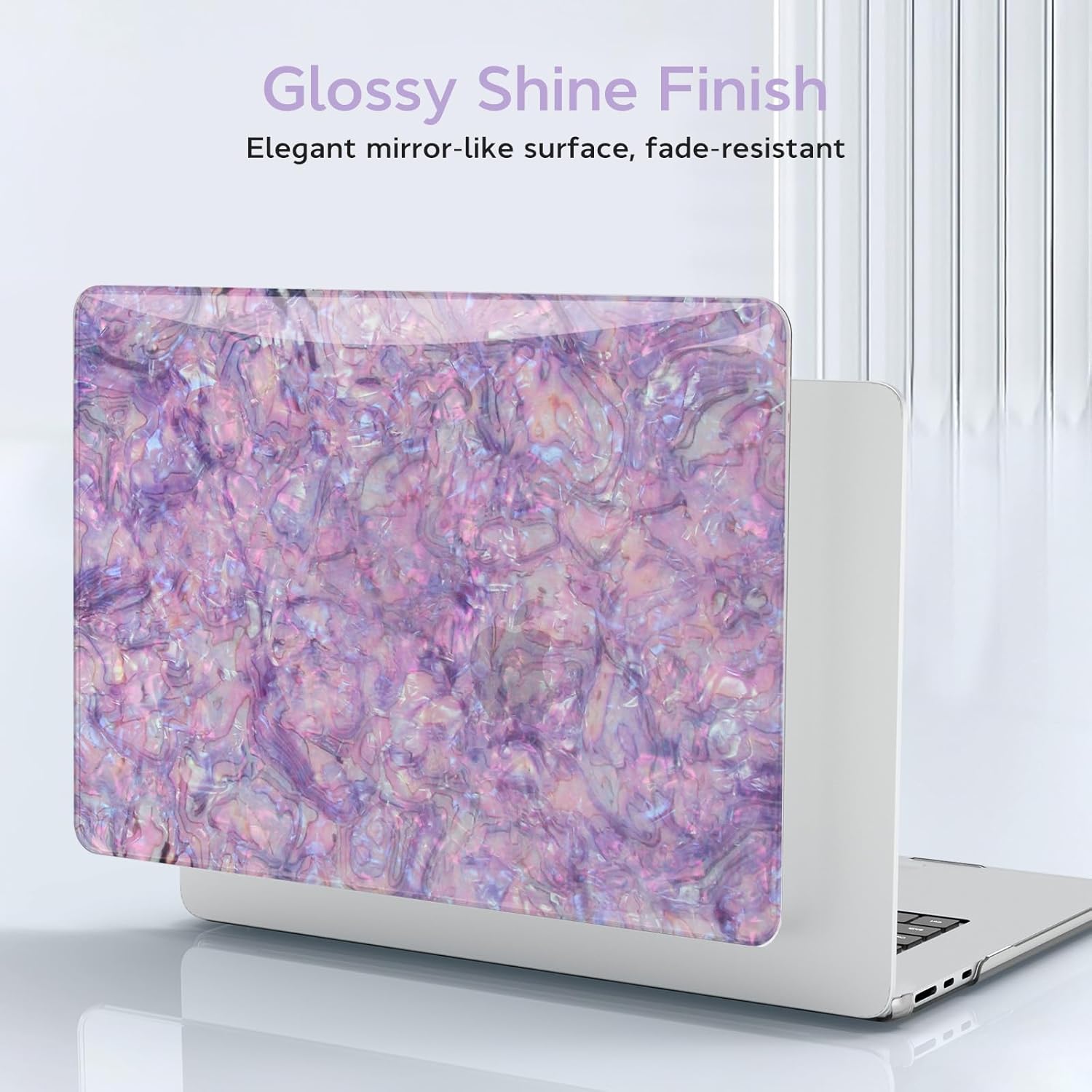 B BELK Compatible with MacBook Air 13 inch Case 2026 2025 2024 2023 2022 M4 M3 M2 A3240 A3113 A2681, Plastic Hard Shell +Keyboard Cover +Screen Skin for MacBook Air 13.6 inch Case, Shiny Purple Pearl - Image 4