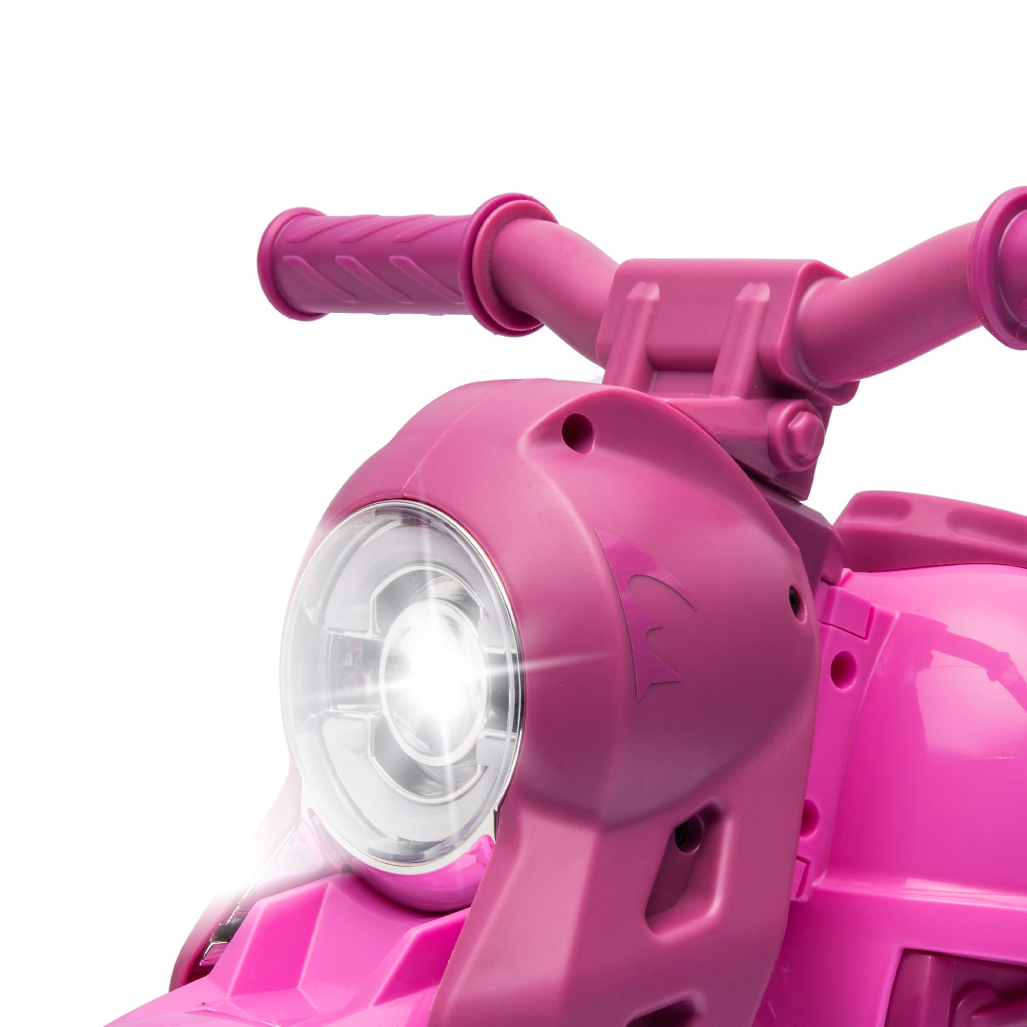 AIYAPLAY Moto électrique Enfants, 3 Roues, 6 V, 3 km/h, Voiture électrique Enfants avec Fonction de Bulles, Effets Lumineux et sonores, 2 à 5 Ans, Charge Max. 30 kg, Rose