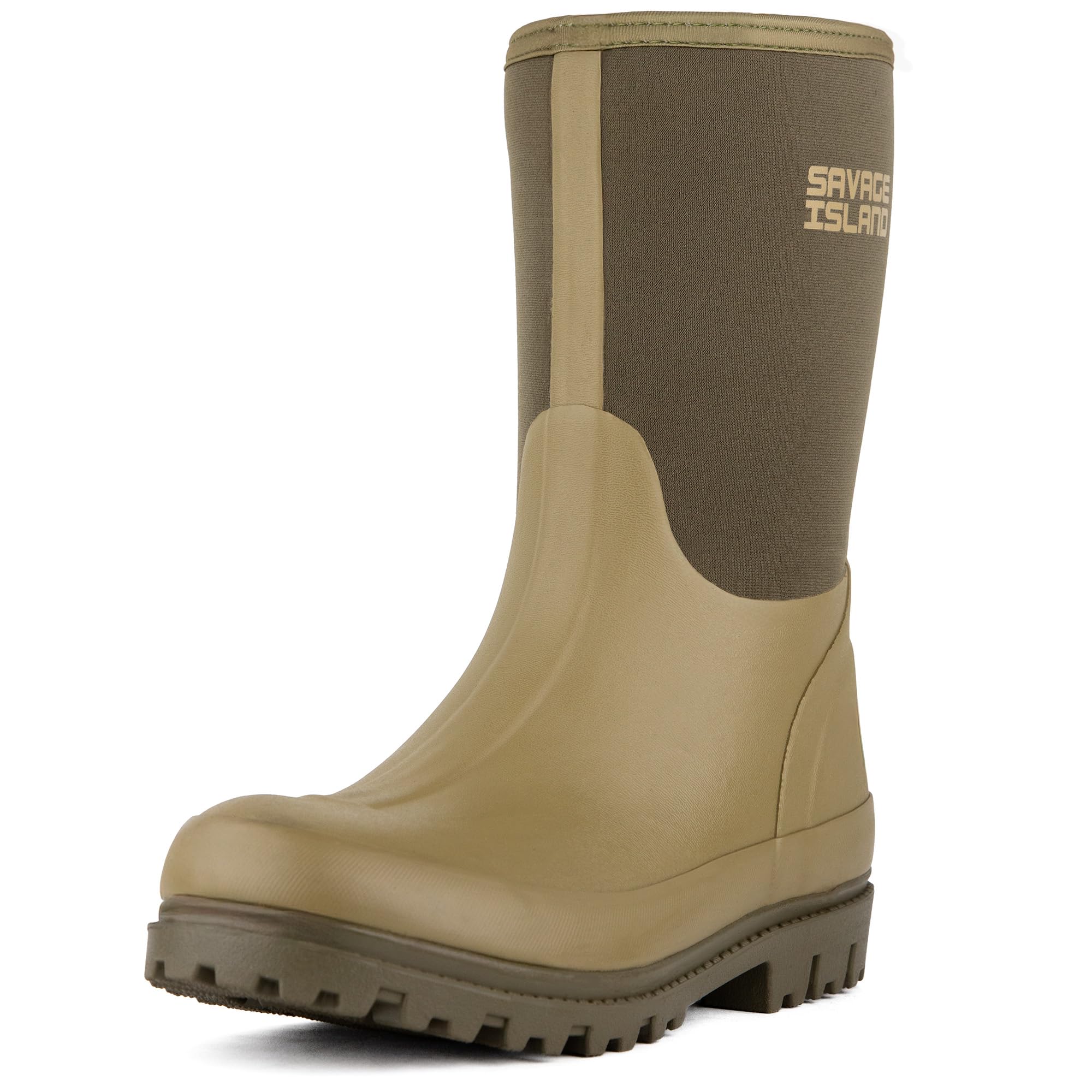 Savage Island Botas de agua cortas de neopreno con aislamiento de goma para mujer, con forro cálido, totalmente impermeables