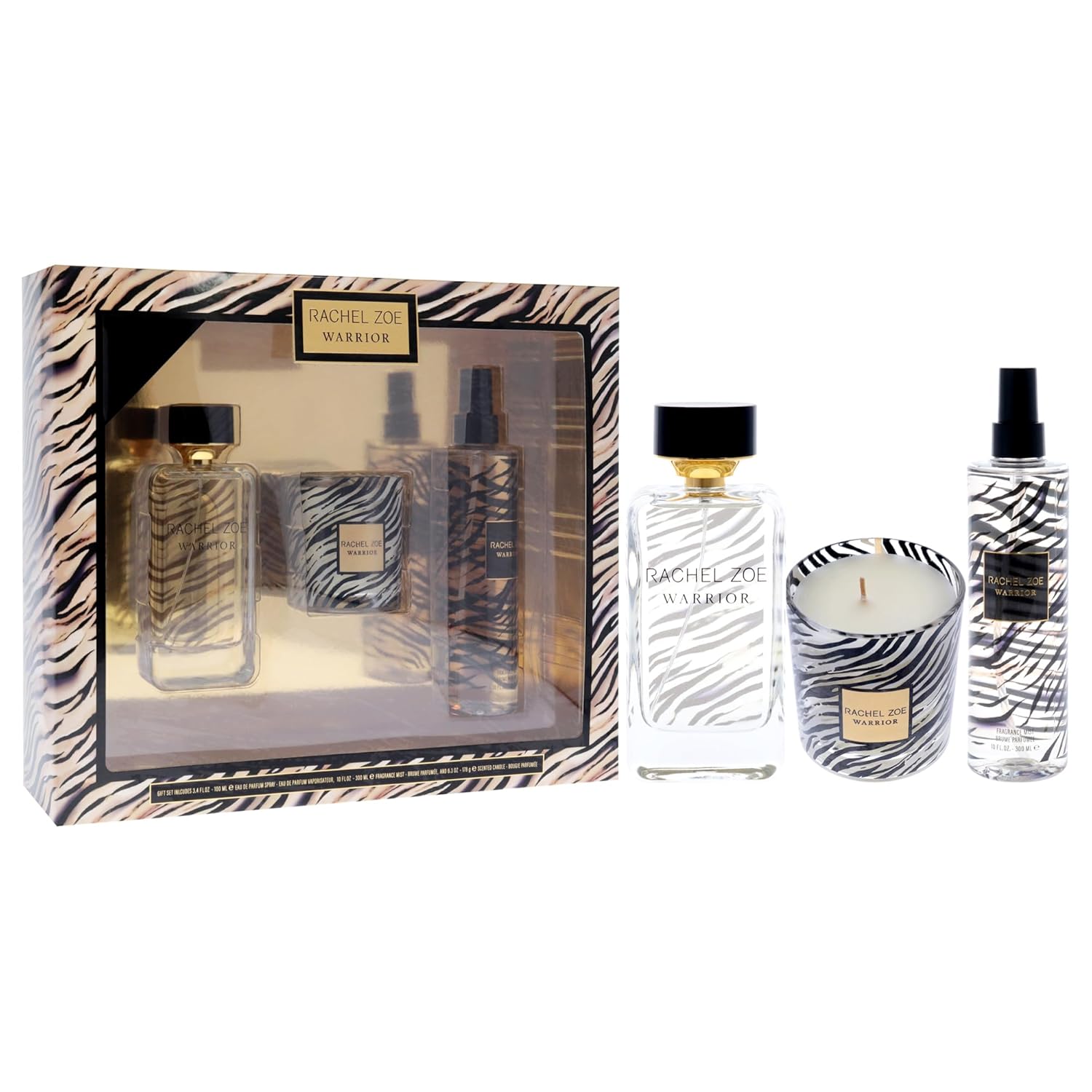 Rachel Zoe Warrior for Women - 3 Pc 3.4oz EDP Spray, 10oz Fragrance Mist, 6.3oz Candle - Image 3