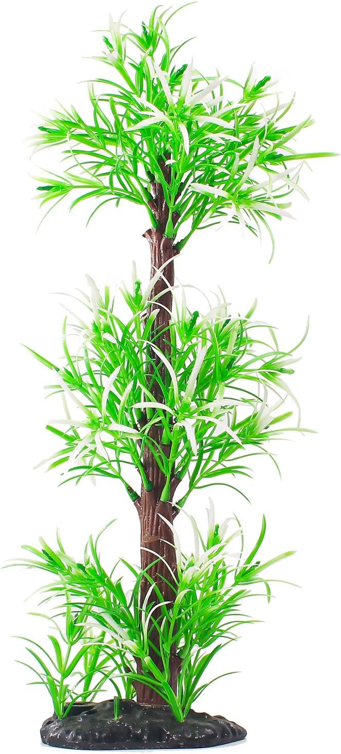 ZAZALUM Artificial Aquarium Plastic Plants Aquarium Decor Ornament Decoration Grass for Fish Tank (Green-16in)
