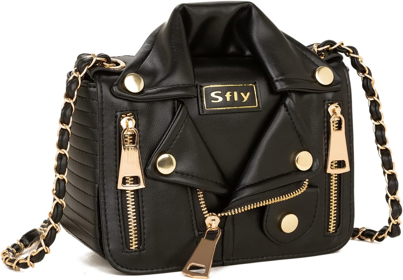 Sfly Women Satchel Chain Strap Shoulder Bag Leather Crossbody Handbags Ladies Evening Clutch Purse Unique Cute Jacket Bag - Image 3