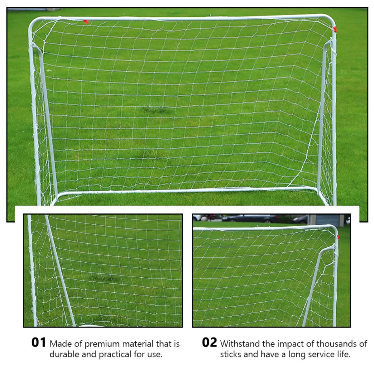 Red de Fútbol Deportiva 3x2 M, Red de Repuesto Ligera y Resistente para Porterías de Entrenamiento al Aire Libre, Accesorio para Fútbol Infantil