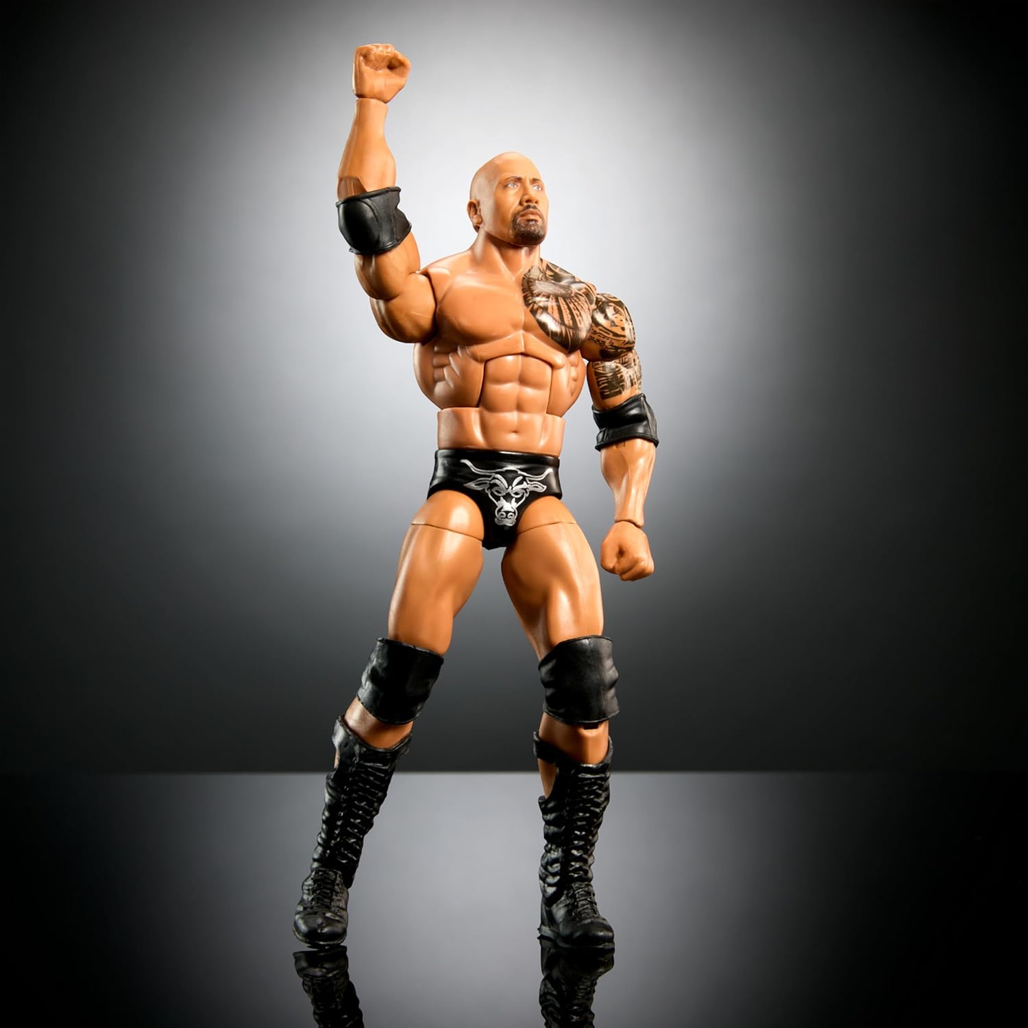 Mattel WWE Elite Collection WrestleMania Action Figure Set, The Rock Collectible with Accessory & Nicholas Build-A-Figure Parts