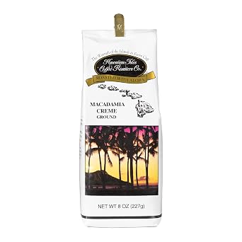 Hawaiian Isles Macadamia Creme Flavored, Light Roast Ground Coffee, Roasted with Aloha - 8 Ounce Bag