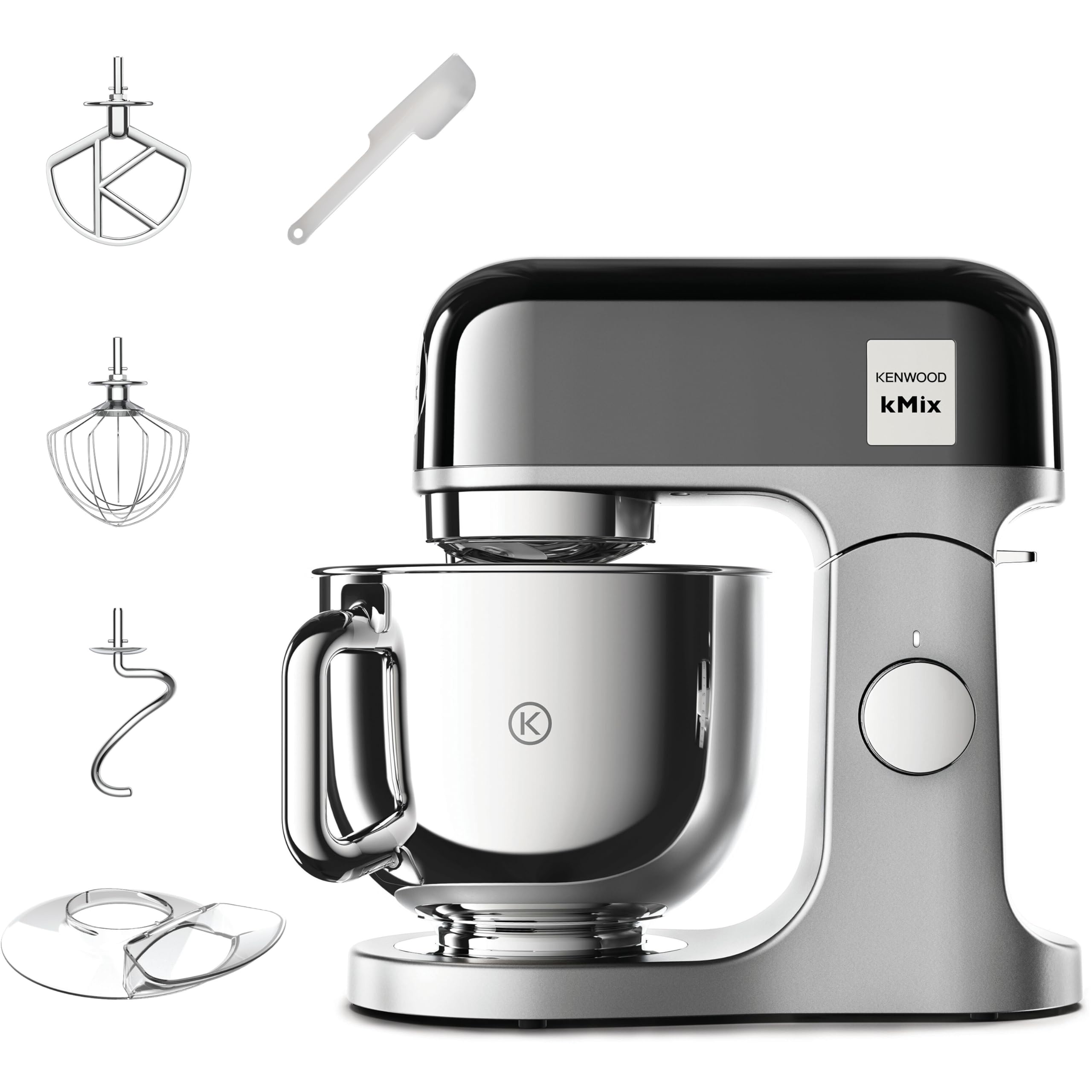 Kenwood kMix Editions KMX760BC Robot de cocina, cuenco de acero inoxidable de 5 L, sistema de seguridad de uso seguro, carcasa de metal, 1000 W, incluye set de pastelería de 3 piezas y protección