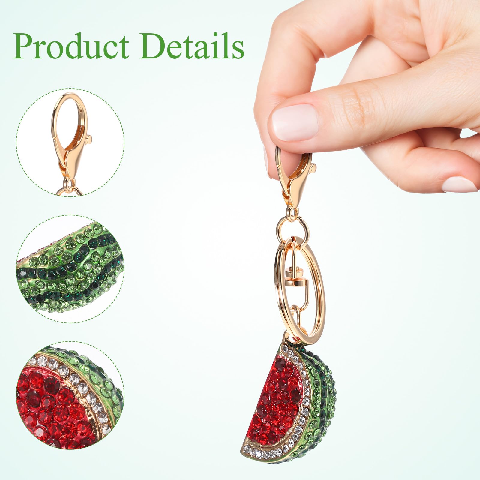Glänzender Frucht Schlüsselanhänger Wassermelonen Mini Anhänger Aus Zinklegierung 3.94X0.79X0.79 Zoll Charm Für Damen Handtaschen Und Autoschlüsselbund