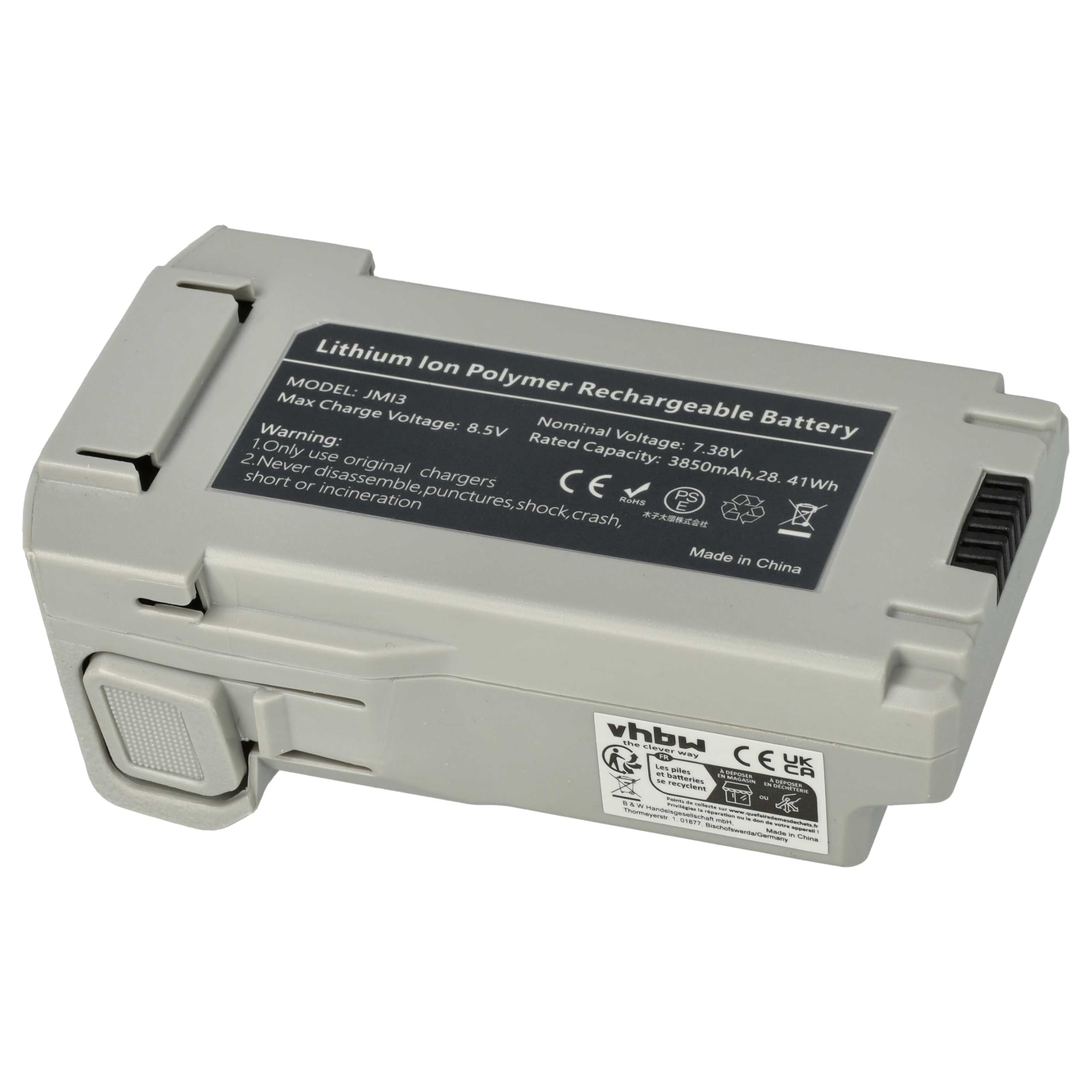 vhbw 2x batteria sostituisce DJI BWX140-2590-7.32, BWX162-2453-7.38 per drone quadricottero multicottero (3850mAh, 7,4V, Li-Poly)