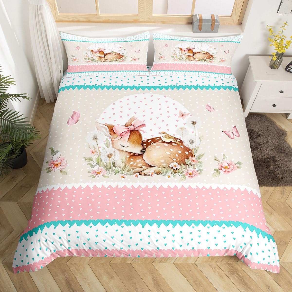 Housse de couette 135x200 cm motif chevreuil pour renouveler sa déco de lit