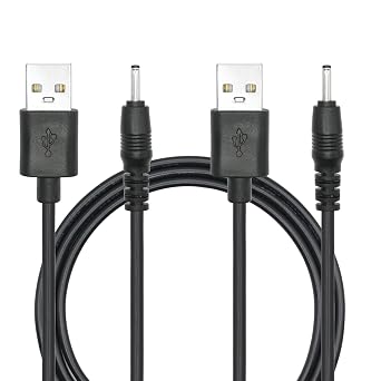 2Pcs USB to DC 2.5mm x 0.7mm Power Cord 3FT, Charging Cable 5V Maximum 3A
