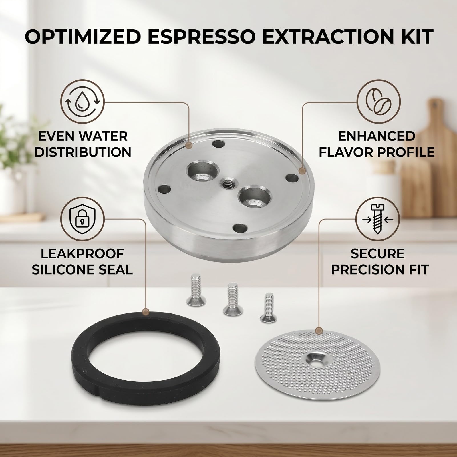 PUSOKEI Coffee Machine Tune Up Kit Acciaio Inossidabile Schermo Doccia