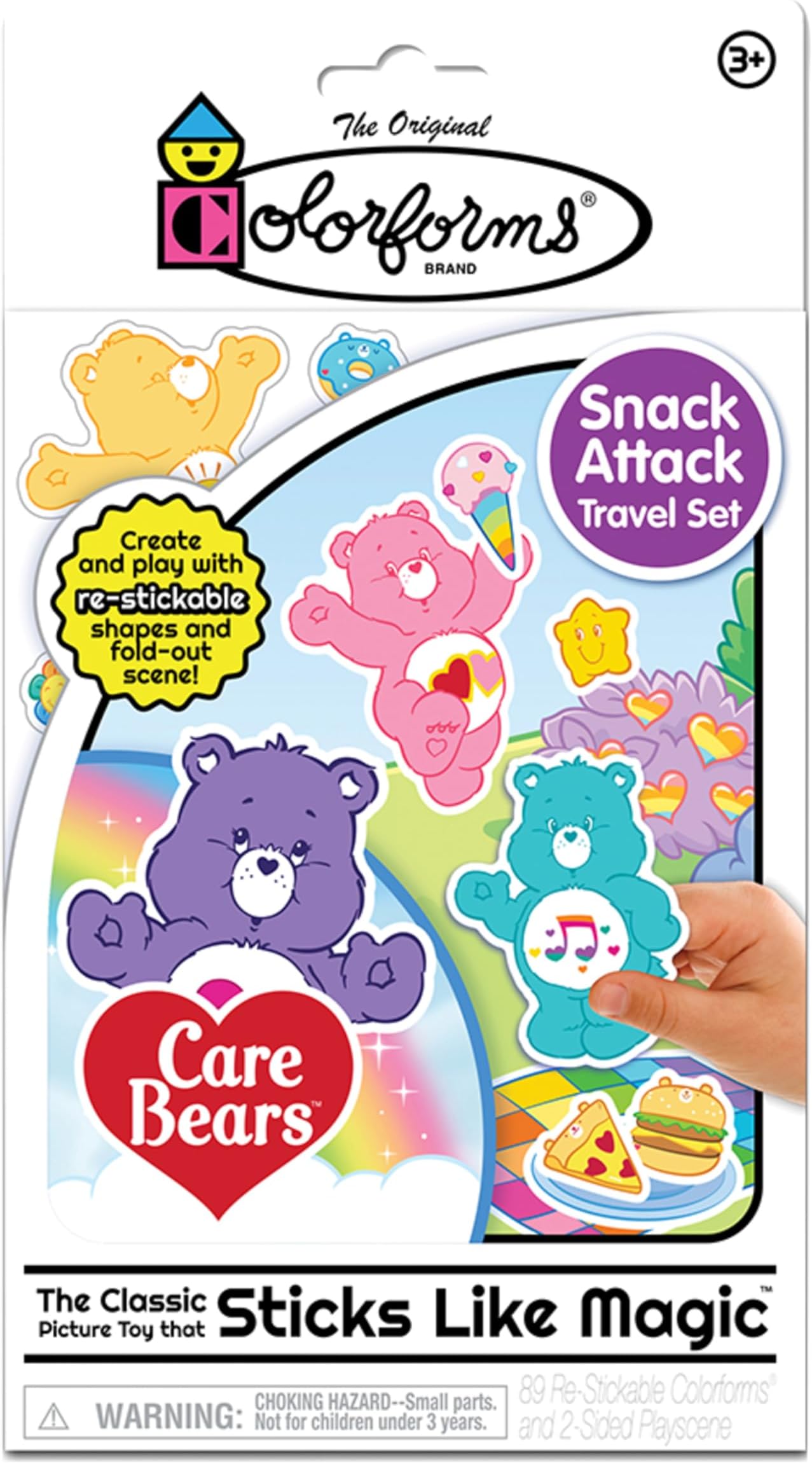 Colorforms Travel Set Care Bears Arts & Crafts Reusable Sticker Book for Kids & Toddlers, Ages 3+