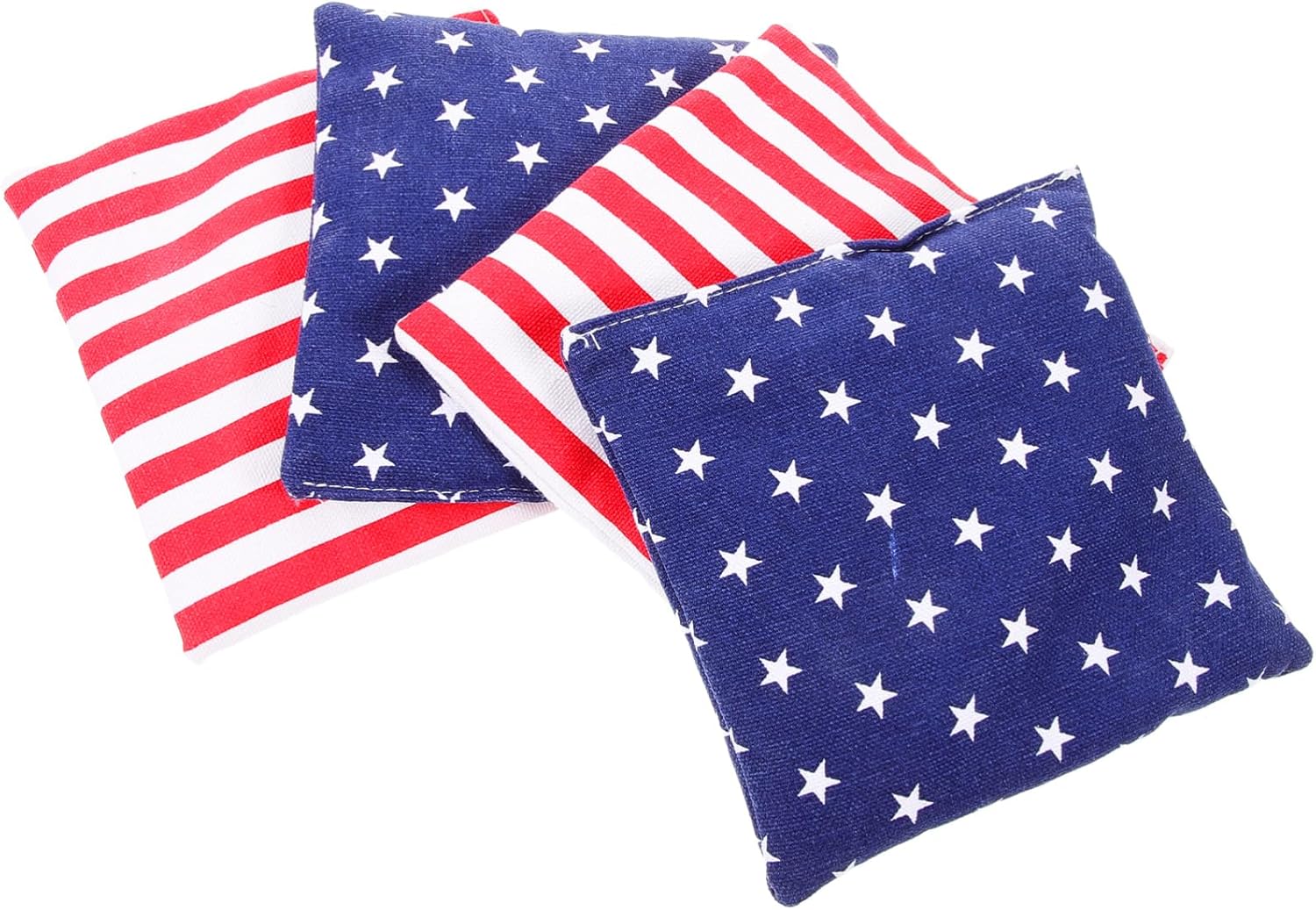 4Pcs Educational Bean Bag for Canvas Sandbags with Flag Design Stripes Fun Toss Game