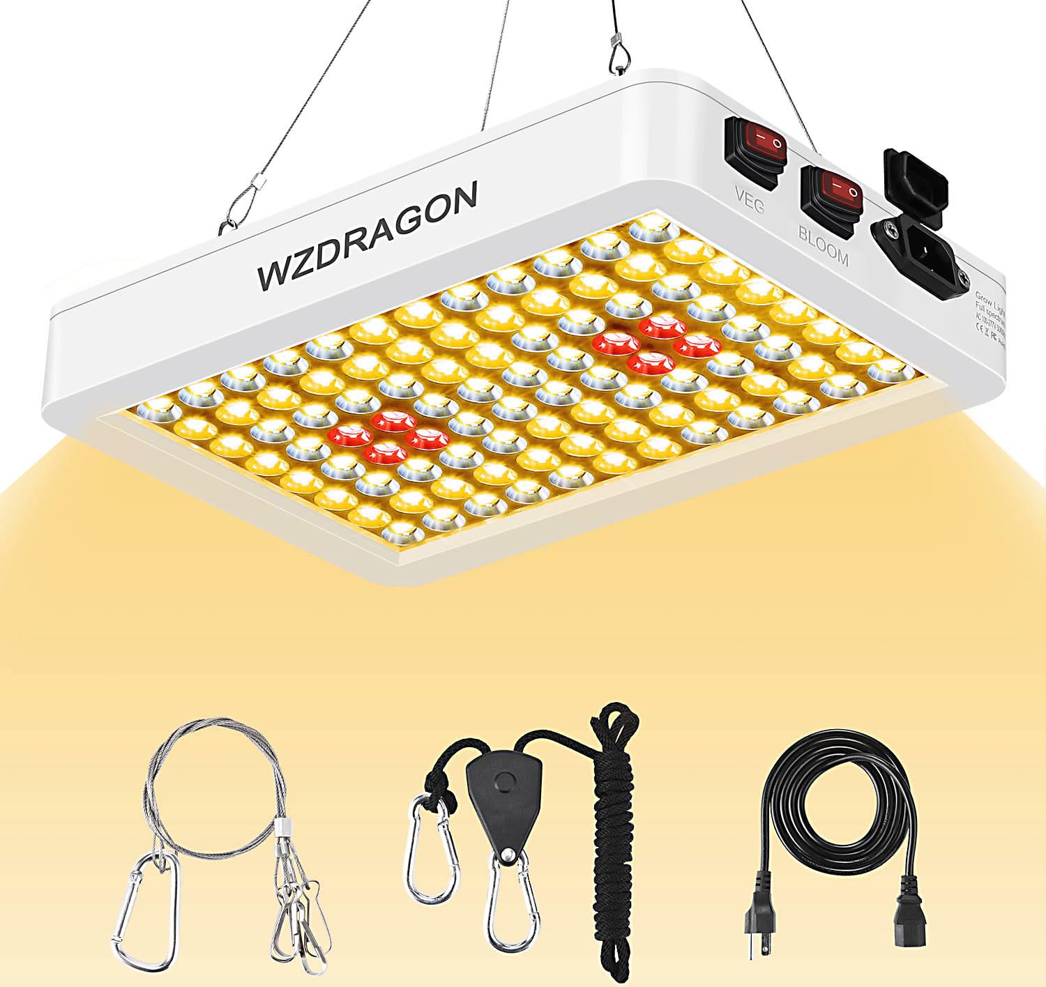 2024 Upgraded 1000W LED Grow Lights Sunlike Double Chips Full Spectrum with 10ft Cable for Greenhouse and Indoor Plant Veg and Flower Growing [White]