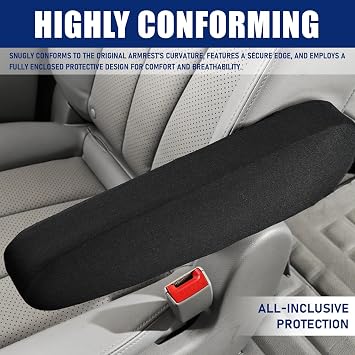 2PCs Car Armrest Cover Elastic Fabric,Soft Car Front Seat Arm Rest Cover | Universal Automotive Seat Arm Rest Slipcover Protectors,Center Console Lid Armrest Covers Replacement for Cars Van Truck SUV