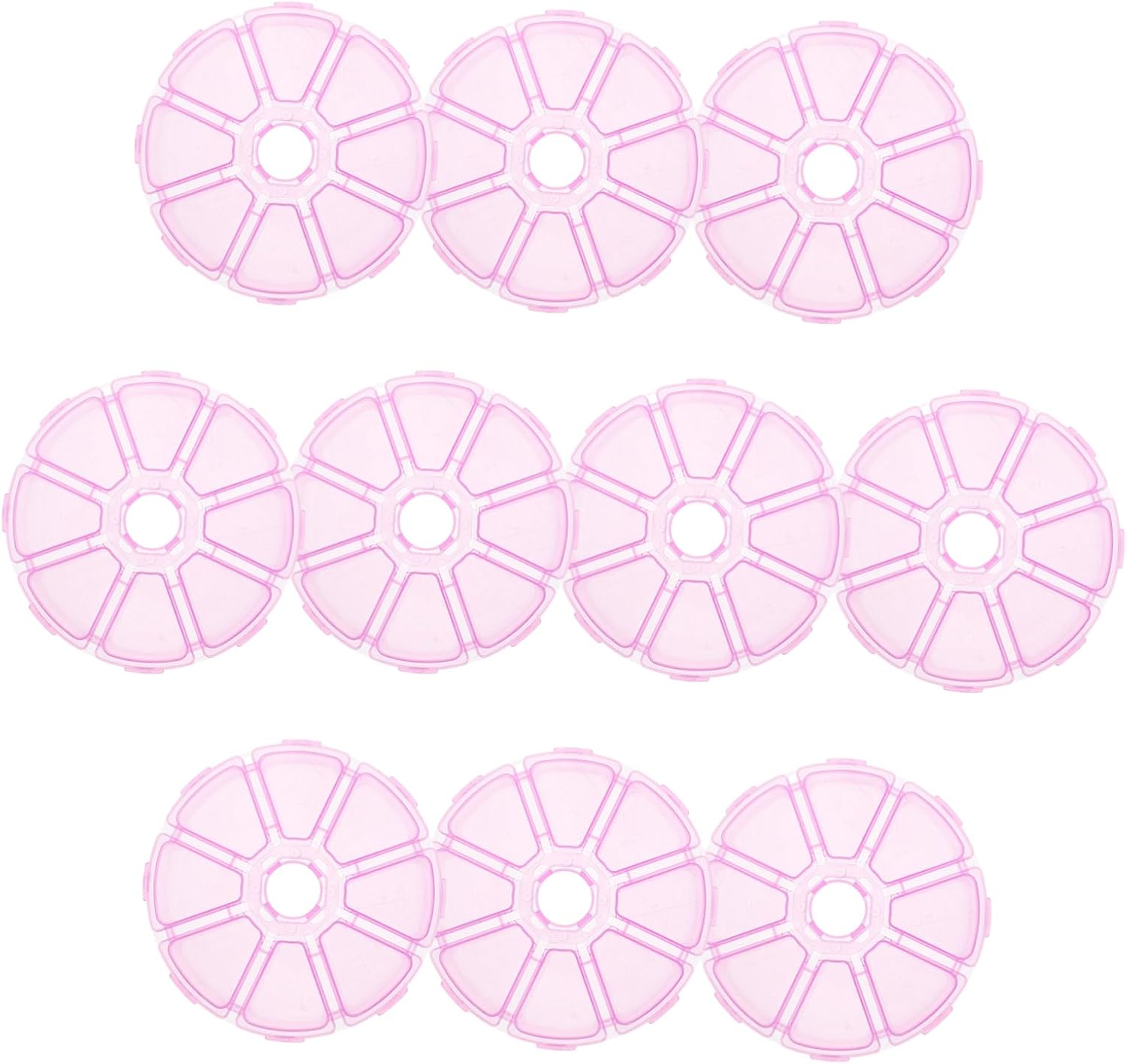 10pcs Bead Wire Organizer Box Jewelry Case Lid Storage for Beads Earrings Rings Charms Plastic Round Lid
