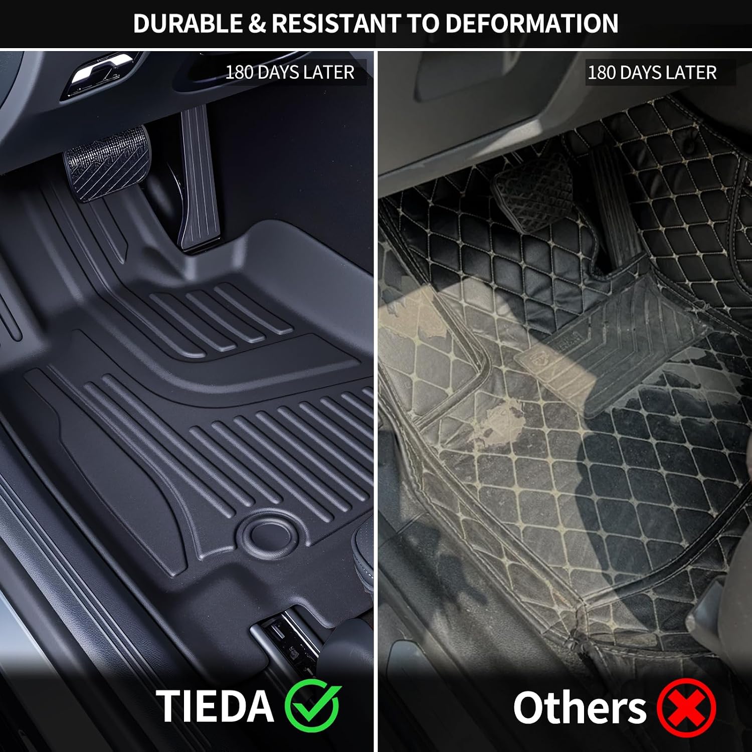 TPE Floor Mats & Cargo Liner for 2023-2026 Honda CRV (Include Hybrid) All-Weather Protection | Full Coverage | Odorless Car Mats & Trunk Tray (Upper Position) Custom Fit Set Accessories - Black