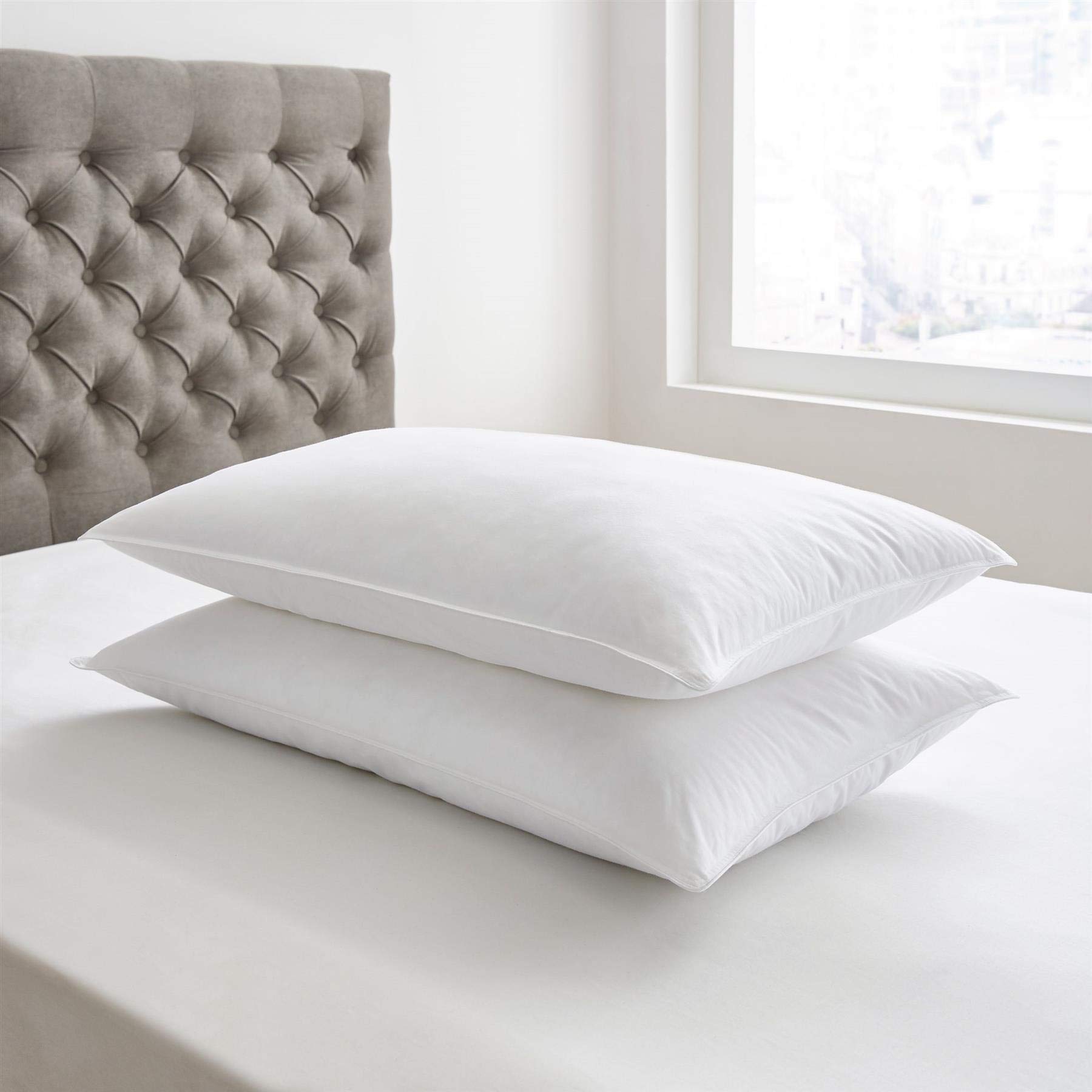 PAIR of Luxury Premium HOTEL Quality Hypo-Allergenic Hollowfibre Medium Support Pillows