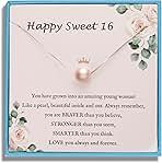 Sereney Birthday Gifts for Girls Women, Sterling Silver Pearl Necklace as 7 9 10 11 13 15 16 18 21 30 40 50 60 Year Old Birthday Gifts, Single Pearl Necklace as Bday Gifts for Friends