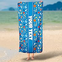 Vista 57 de Personalized Beach, Pool, Bath Towel for Kids - Robots, Custom Name/Text, Quick-Dry/Absorbent for Summer/Vacation/Children's Bathroom, Customized