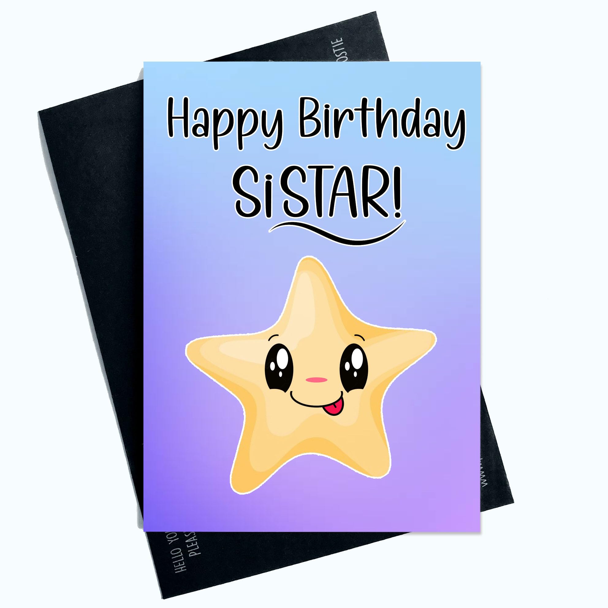Peachy Antics - Happy Birthday To My Sistar For Sister On Her Birthday Birthday Card For Her Family Member Blue Purple SP176
