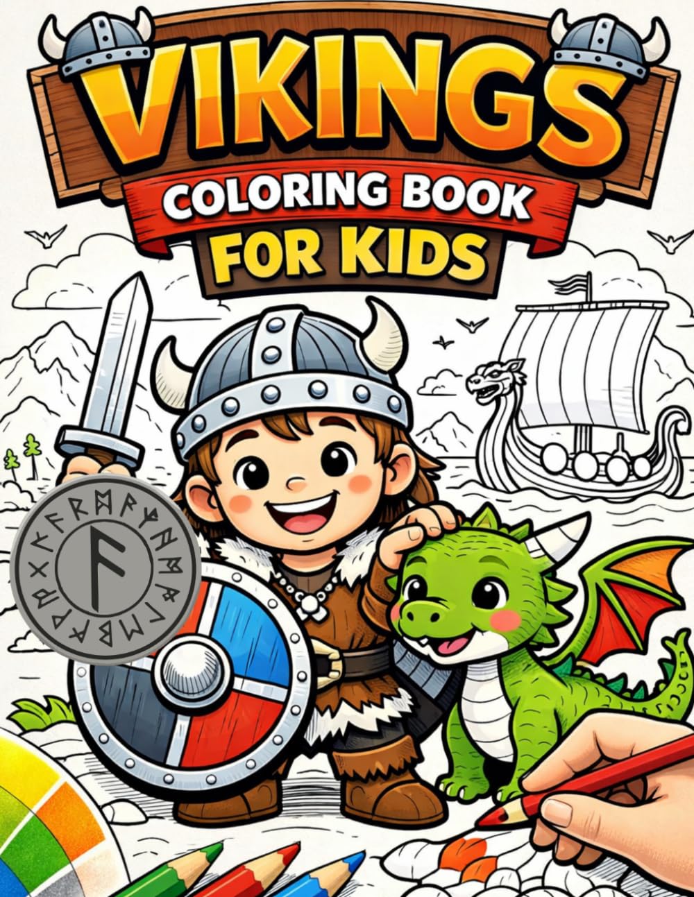 Vikings Coloring Book for Kids: 40 illustrations to have fun with creativity