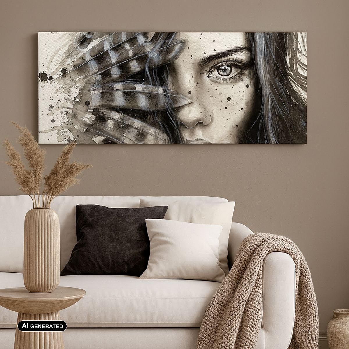 Stampe da Parete 160x50 cm Quadro su Tela Bianco e Nero Persone - 2874