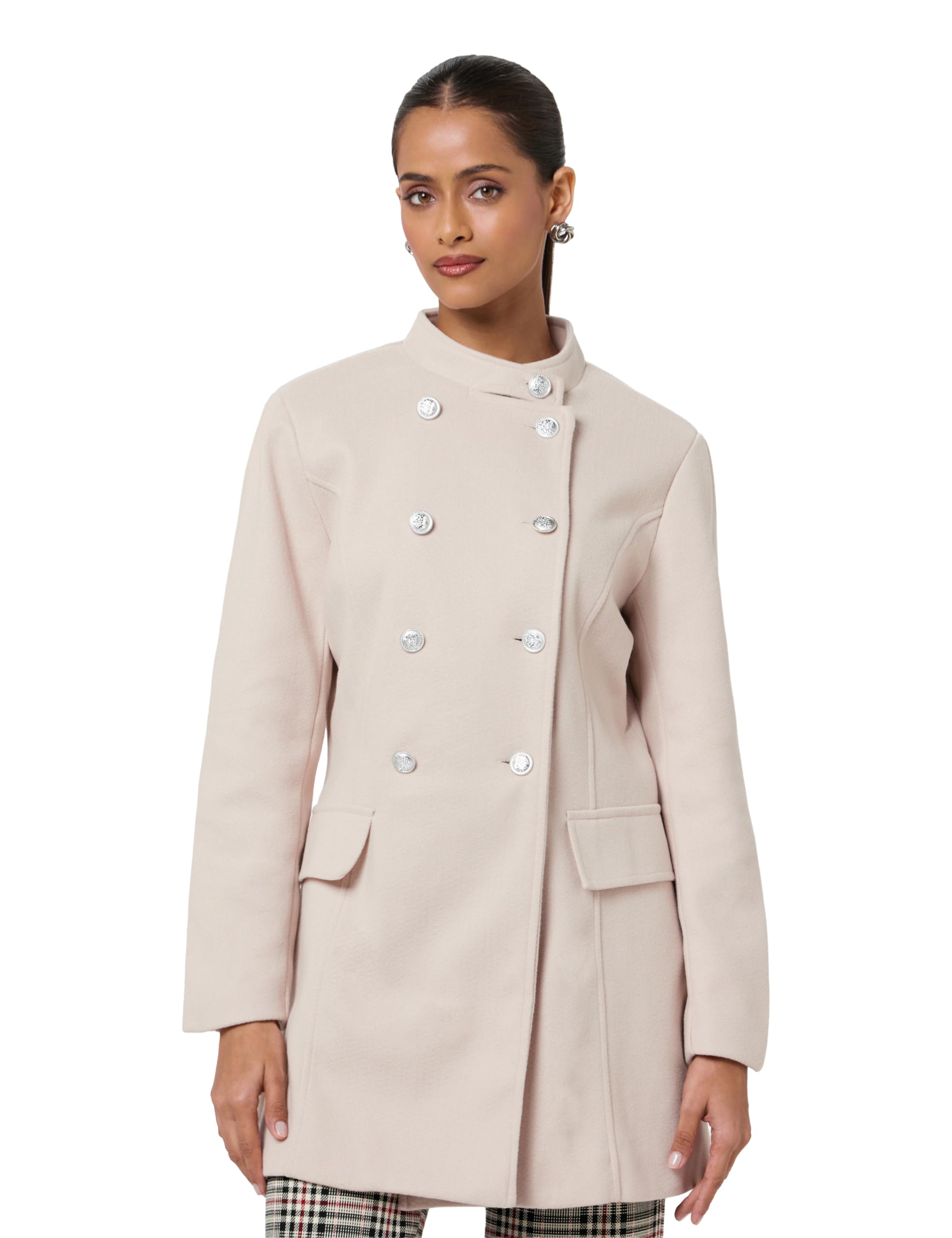 styli Women's Longline Double-Breasted Wool Blend Coat | A-Line Winter Wear with Button Closure | Elegant Outerwear for Women & Girls-picture-23
