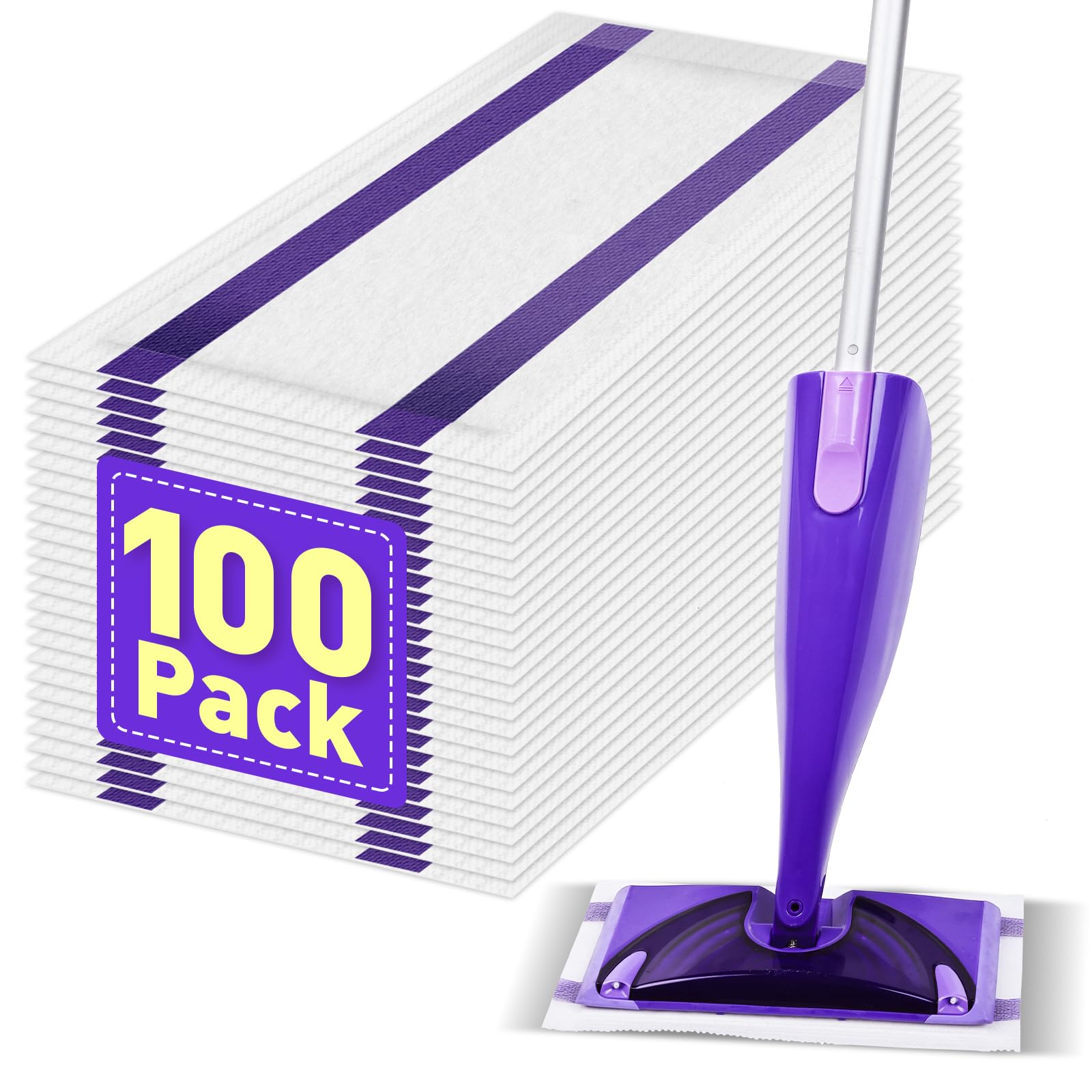 Mop Pads Refills Compatible with WetJet Mop Disposable Mop Pads for Hardwood Floors Tile Laminate Multi-Surface Cleaning 100