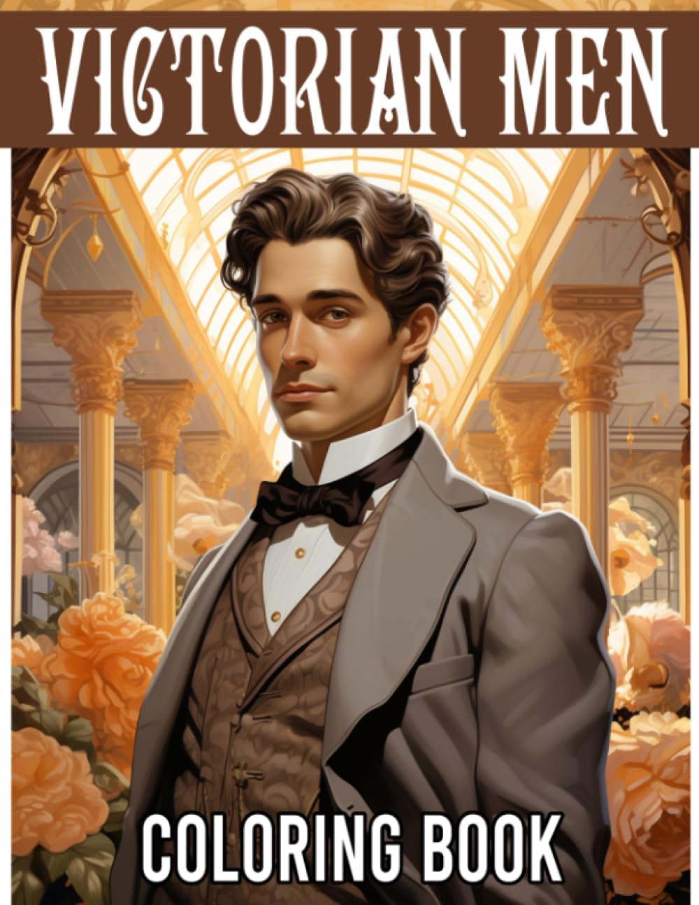 Victorian Men Coloring Book: Elegant Historical Men Coloring Pages with Vintage Attire Grayscale Illustrations for All Ages Stress Relief and Creativity