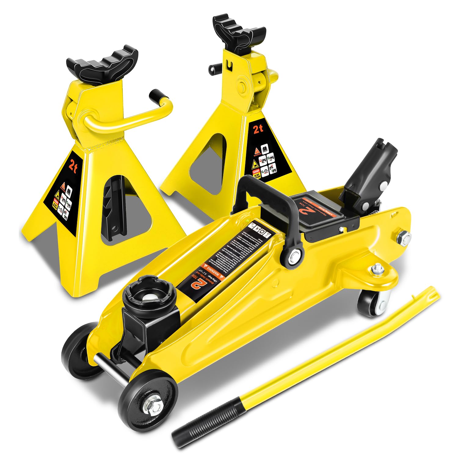 2 Ton Car Jack & Stands Kit - Red/Black -9 2 Ton Car Jack & Stands Kit - Red/Black -9