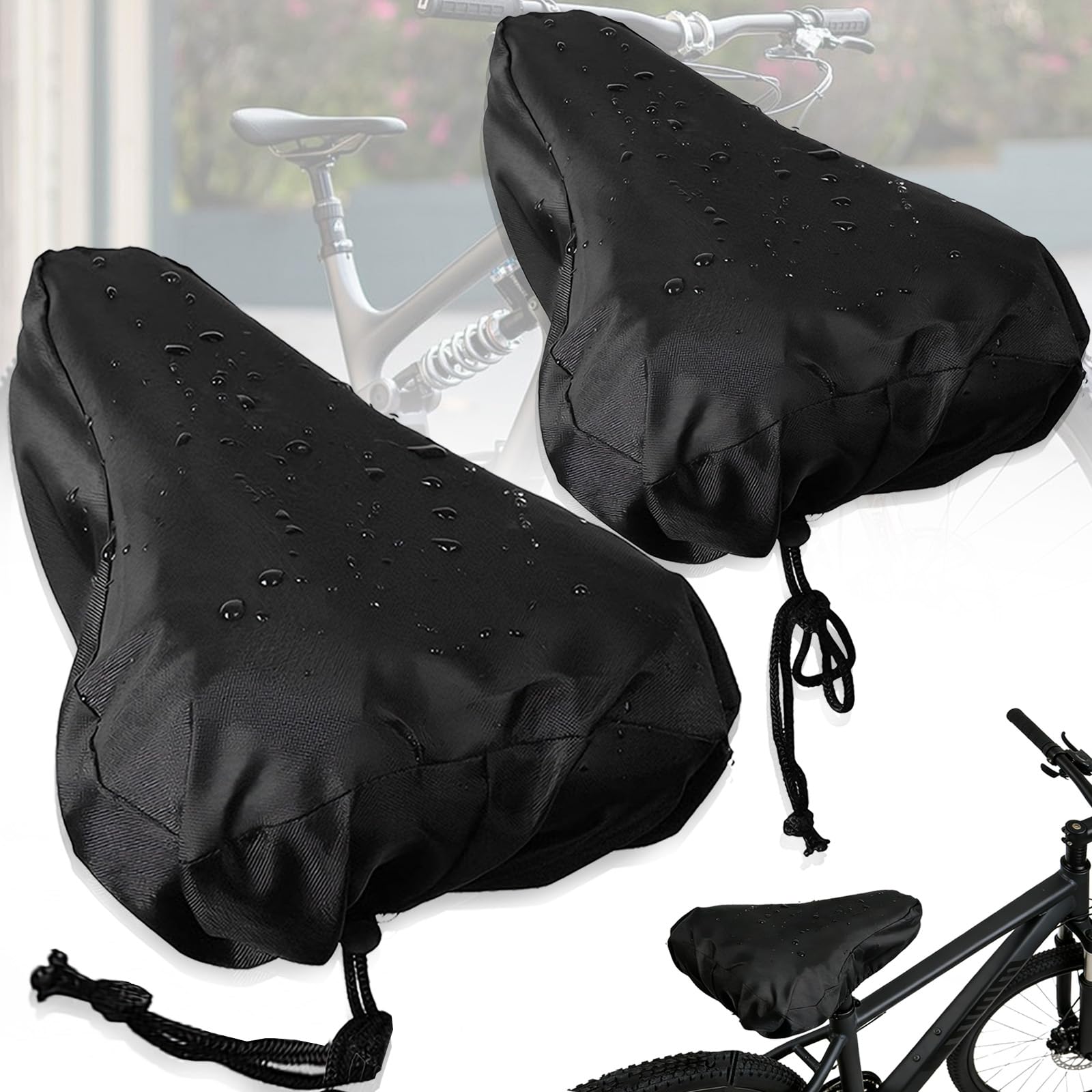 WiDream 2er Set Elastische Wasserfeste Fahrradsattel Schutzhülle