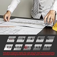 Vista 5 de Cinta métrica de acero inoxidable de 25 pies/24.6 ft, herramientas todopoderosas, impermeable, regla de medida retráctil, cinta métrica, cinta