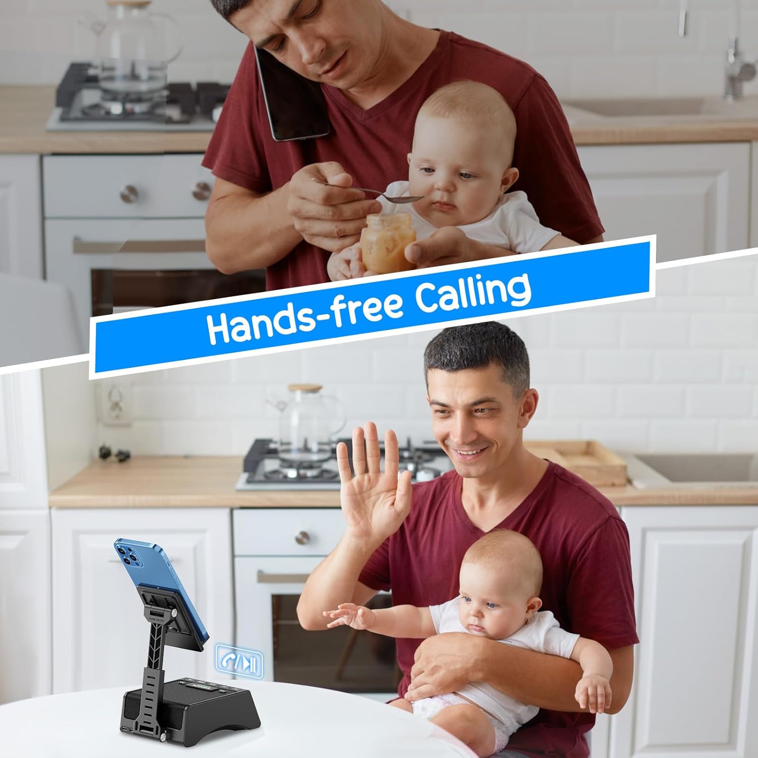 TechGlow Foldable Cellphone Stand with Wireless Bluetooth Speaker Birthday Gifts for Men Women Mother Father Cool Tech Gadgets - Image 6