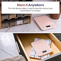 Vista 6 de Etekcity - Báscula digital de cocina para alimentos, mide gramos y onzas, para perder peso, repostería, cocinar, dieta keto y preparación de Rosa