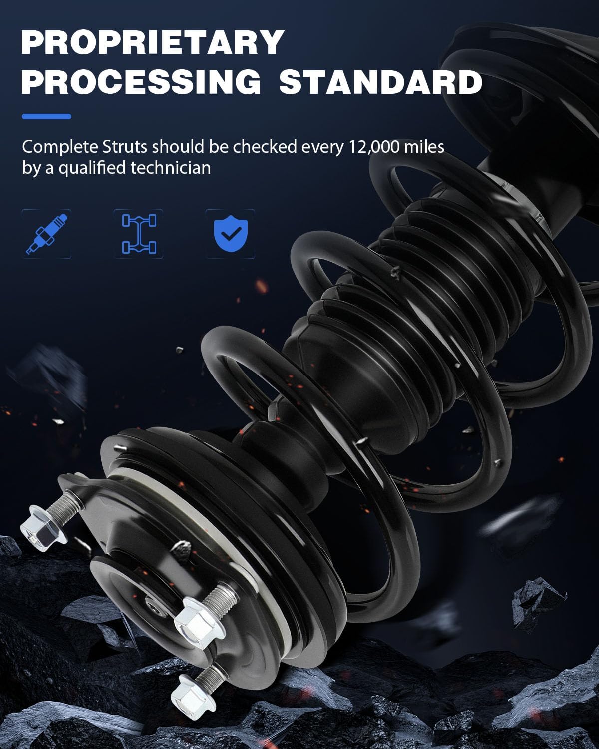 ECCPP Complete Struts Spring Assembly Front Drive and Passenger side Struts Shock Absorber Fit for 2012 for Honda Civic 172926 172925