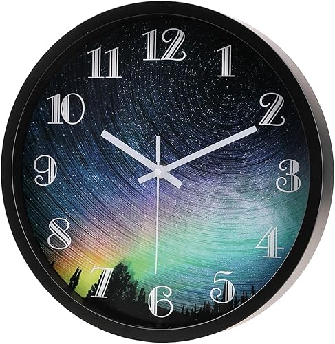 Miniatura 4 de Reloj de pared, moderno reloj de pared redondo de 12 pulgadas, reloj de pared silencioso de cuarzo de calidad, relojes de pared decorativos para