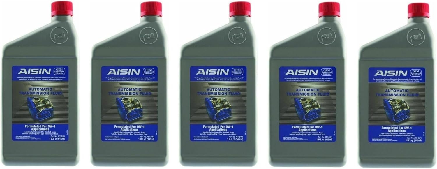 Set of 5 ATF DW-1 Automatic Transmission Fluids Aisin for Honda Acura