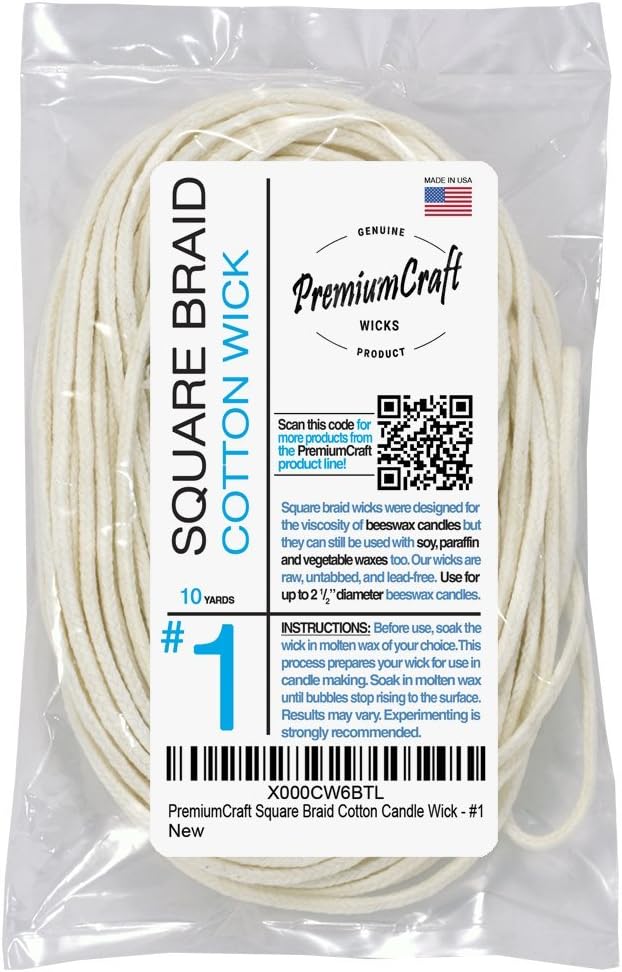 Square Braid Cotton Candle Wick - #1
