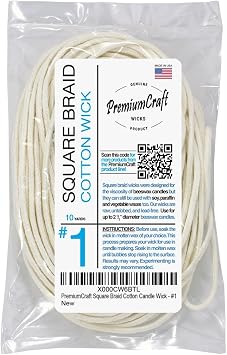 Square Braid Cotton Candle Wick - #1