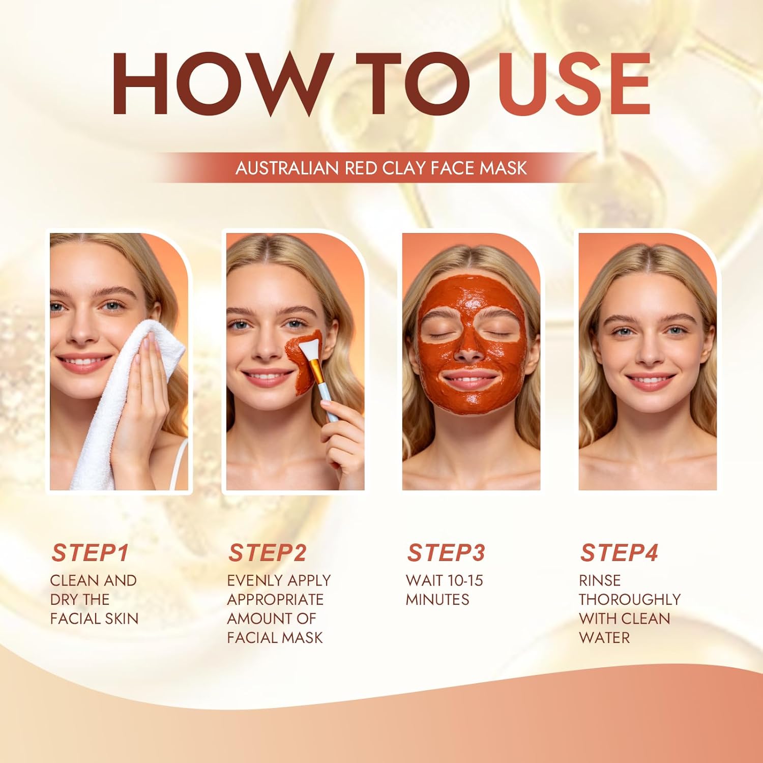 Australian Red Clay Face Mask - Deep Cleansing Detox Mud Mask with Kakadu Plum & Desert Lime - Pore Minimizing Natural Clay Mask for All Skin Types - 3.52 oz