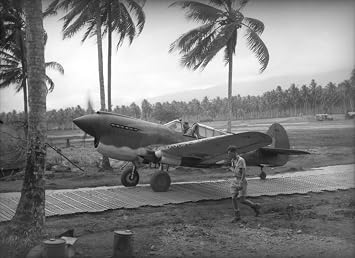 History Galore 12"x18" Poster, P40E1 piloted by the ace Keith Bluey Truscott commander of No 76 Squadron RAAF taxis along Marston Matting at Milne Bay New Guinea in September 1942 - Gallery Print