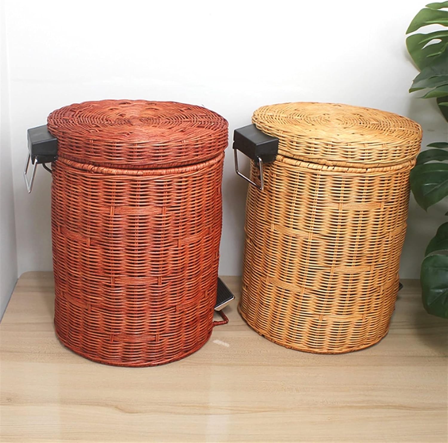 Garbage Can Children’s Cute Rocket Type Trash Can with Removable Lid Waste Storage Bins for Indoor 12L/3.1Gal Recycle Bin (Color : Pink) (Brown 12l/3.1 Gallon)