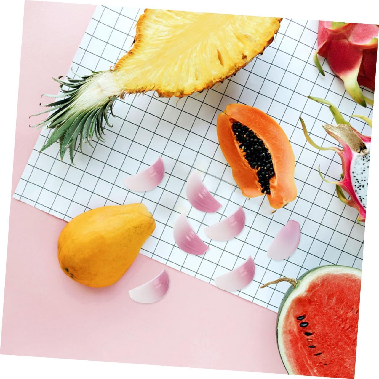 20pcs Artificial Onion Slices Lifelike Food Models Pu Material Holiday Kitchen Photo Props Party Decoration Supplies