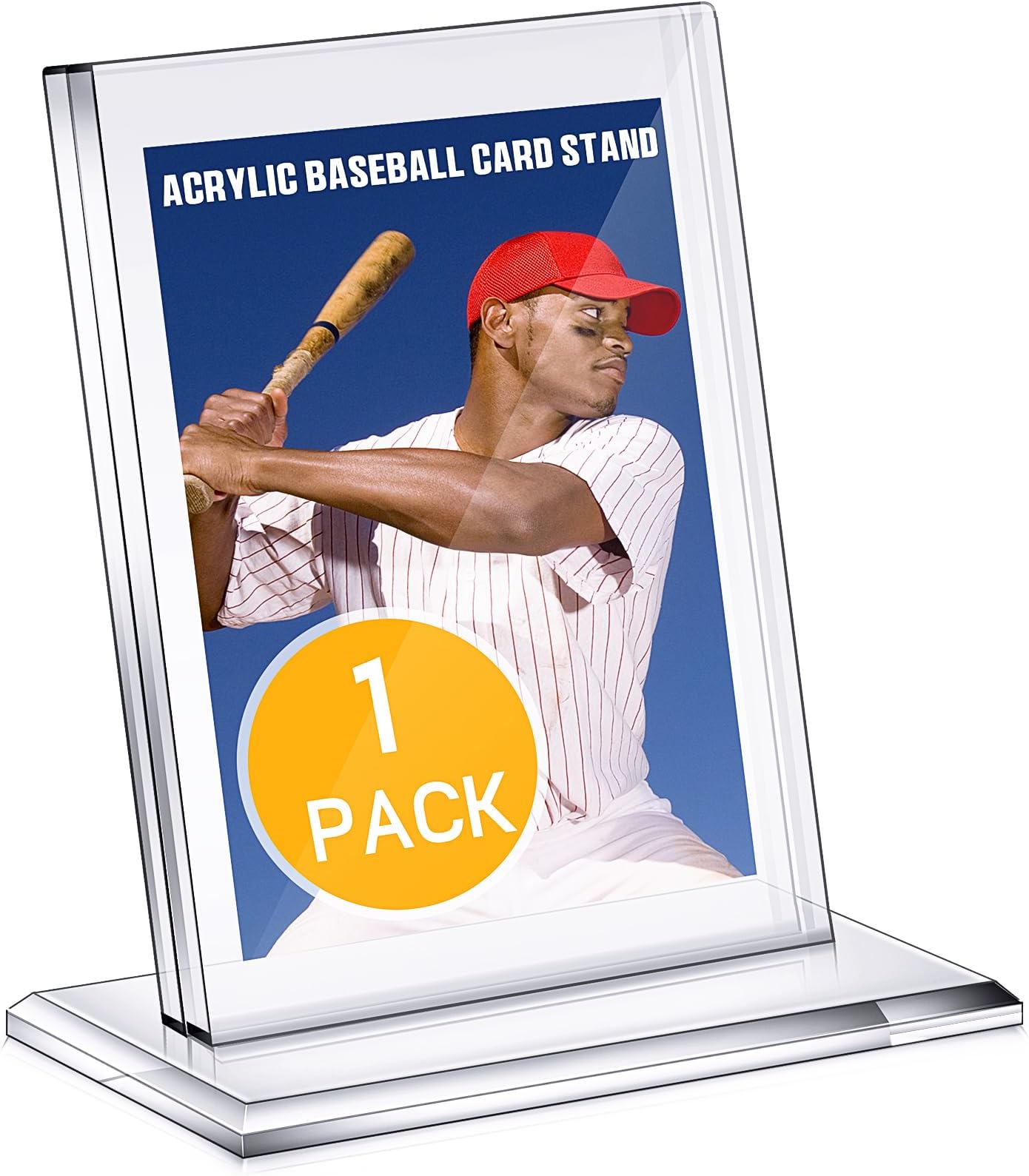 Mudder 3 Pack Acrylic Baseball Card Frame Display Stand Trading Card Holder Clear Display Stand