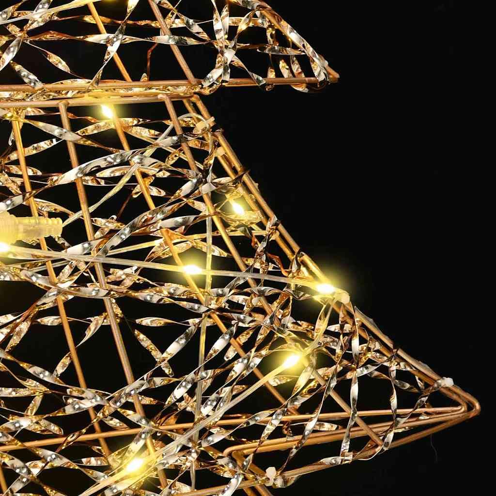 3D Weihnachtsbaum mit 120 LEDs warmweiß, PET Weihnachtsbaumschmuck, USB Betrieb, 120,5 cm hoch, mit fünfzackigem Stern, für Wohnzimmer Fenster Deko, Advent