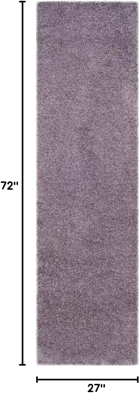 SAFAVIEH Laguna Shag Collection Runner Rug - 2'3" x 6', Purple, Solid Design, Non-Shedding & Easy Care, 2-inch Thick Ideal for High Traffic Areas in Living Room, Bedroom (SGL303P)