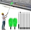 2 in 1 Gutter Cleaning Tools Gutter Cleaning Kit with 8 Extendable Rods 310cm 122 inch Telescopic Roof Gutter Cleaning Tools Kit for Leaves Debris Window Spider Web