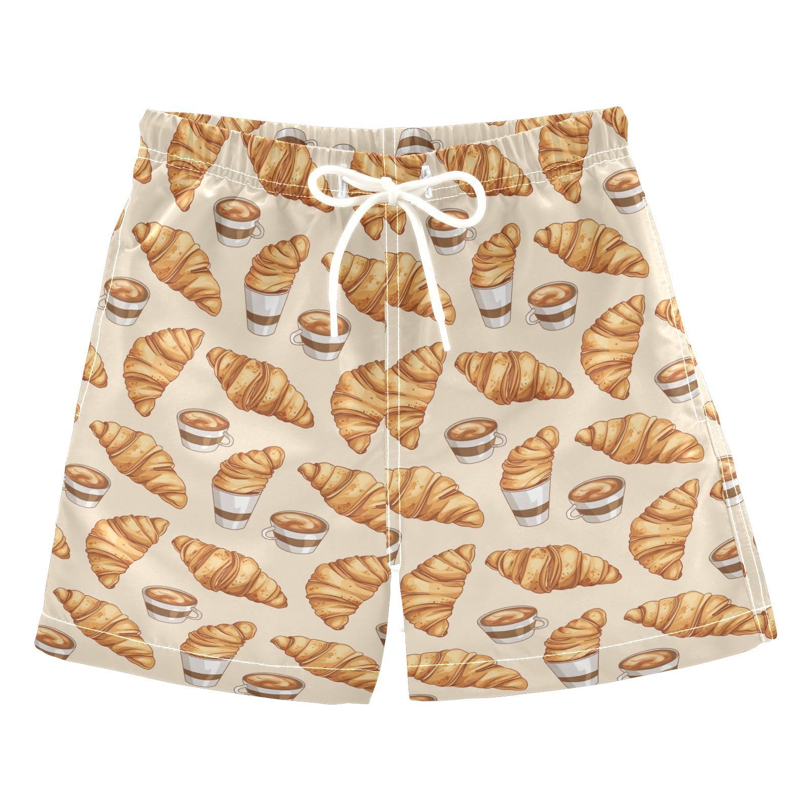 senya Croissant Coffee Boys Swim Trunks Toddler Shorts Swimwear Boardshorts
