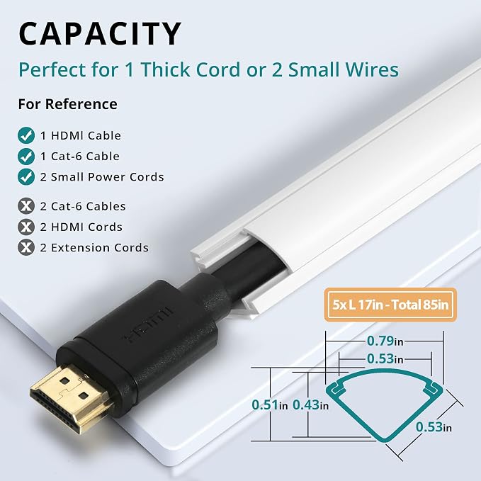 Canaleta para cables blanca de PVC auto-adhesiva miniatura 8